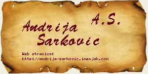 Andrija Šarković vizit kartica
